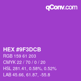 Color code: HEX #9F3DCB | qconv.com