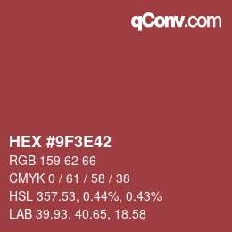 Color code: HEX #9F3E42 | qconv.com