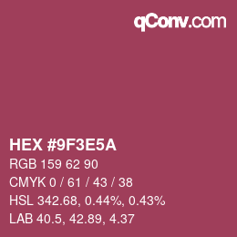Color code: HEX #9F3E5A | qconv.com