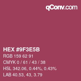 Color code: HEX #9F3E5B | qconv.com