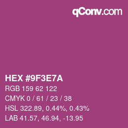 Color code: HEX #9F3E7A | qconv.com