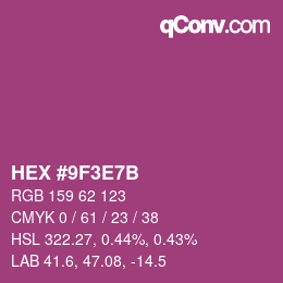 Color code: HEX #9F3E7B | qconv.com