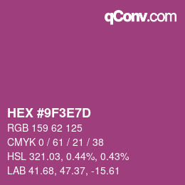 Color code: HEX #9F3E7D | qconv.com