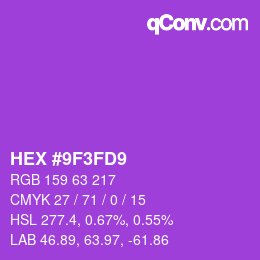Color code: HEX #9F3FD9 | qconv.com