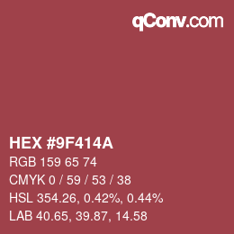 Color code: HEX #9F414A | qconv.com