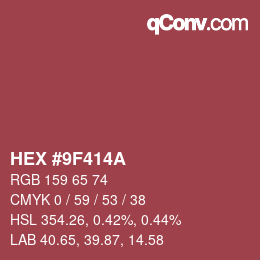 Color code: HEX #9F414A | qconv.com