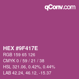 Color code: HEX #9F417E | qconv.com