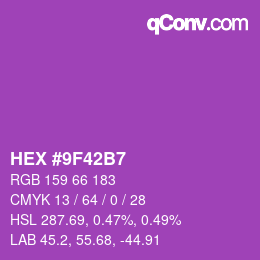 Color code: HEX #9F42B7 | qconv.com