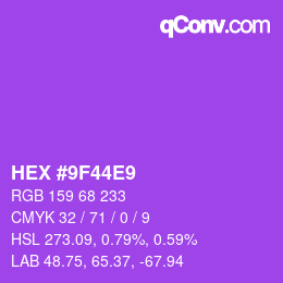 Código de color: HEX #9F44E9 | qconv.com