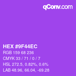 Color code: HEX #9F44EC | qconv.com