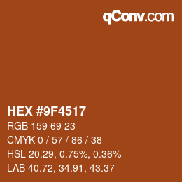 Color code: HEX #9F4517 | qconv.com