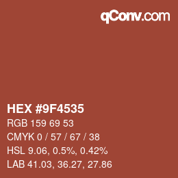 Color code: HEX #9F4535 | qconv.com