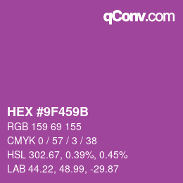 Color code: HEX #9F459B | qconv.com