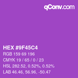 Color code: HEX #9F45C4 | qconv.com