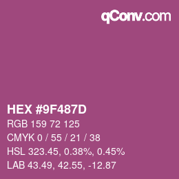 Farbcode: HEX #9F487D | qconv.com