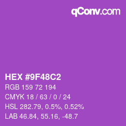 颜色代码: HEX #9F48C2 | qconv.com