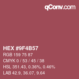 カラーコード: HEX #9F4B57 | qconv.com