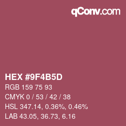 Color code: HEX #9F4B5D | qconv.com