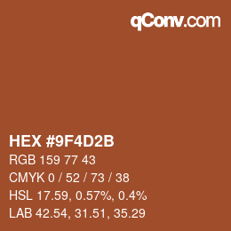 Color code: HEX #9F4D2B | qconv.com