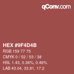 Color code: HEX #9F4D4B | qconv.com