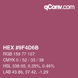 カラーコード: HEX #9F4D6B | qconv.com