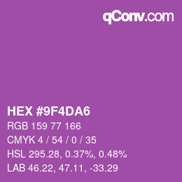 カラーコード: HEX #9F4DA6 | qconv.com