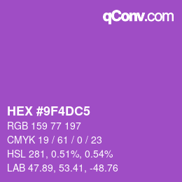 Color code: HEX #9F4DC5 | qconv.com