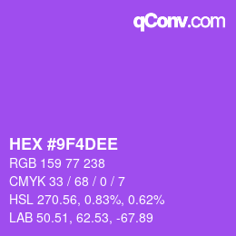 Color code: HEX #9F4DEE | qconv.com