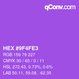 カラーコード: HEX #9F4FE3 | qconv.com