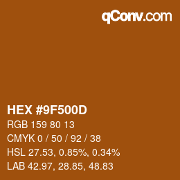 Color code: HEX #9F500D | qconv.com
