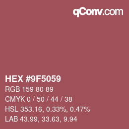 Color code: HEX #9F5059 | qconv.com