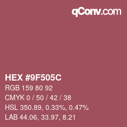 Color code: HEX #9F505C | qconv.com