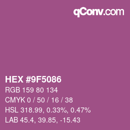 Color code: HEX #9F5086 | qconv.com