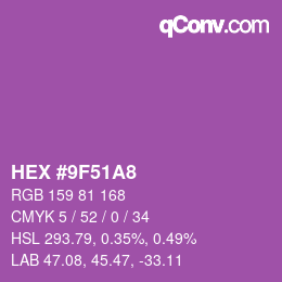 Color code: HEX #9F51A8 | qconv.com