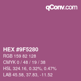 Código de color: HEX #9F5280 | qconv.com