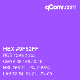 Color code: HEX #9F52FF | qconv.com