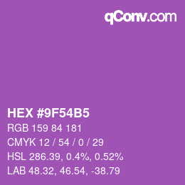 カラーコード: HEX #9F54B5 | qconv.com
