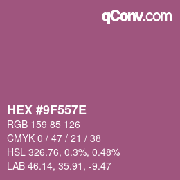 Color code: HEX #9F557E | qconv.com