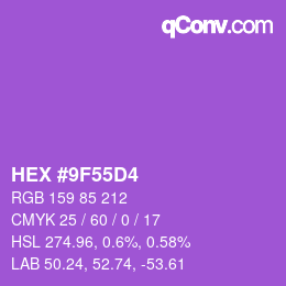 颜色代码: HEX #9F55D4 | qconv.com