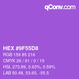 颜色代码: HEX #9F55D8 | qconv.com