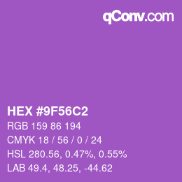 Color code: HEX #9F56C2 | qconv.com