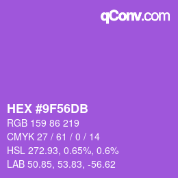 Color code: HEX #9F56DB | qconv.com