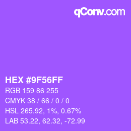 Color code: HEX #9F56FF | qconv.com