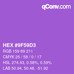 Color code: HEX #9F59D3 | qconv.com
