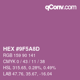 Color code: HEX #9F5A8D | qconv.com