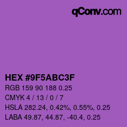 Farbcode: HEX #9F5ABC3F | qconv.com
