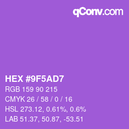 Color code: HEX #9F5AD7 | qconv.com