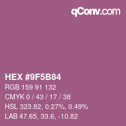 颜色代码: HEX #9F5B84 | qconv.com