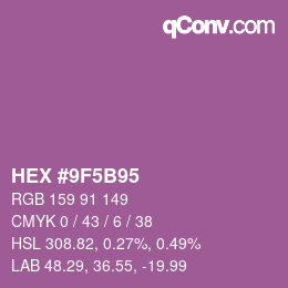 Color code: HEX #9F5B95 | qconv.com