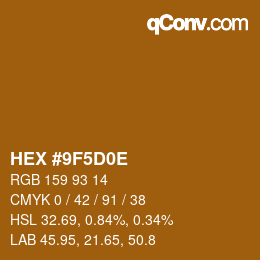 Color code: HEX #9F5D0E | qconv.com